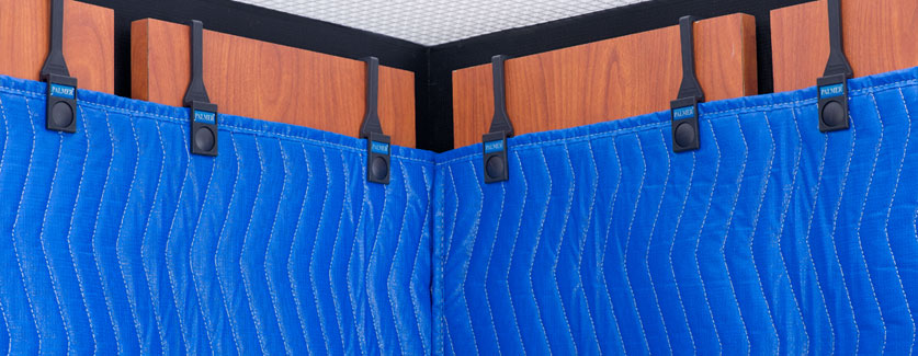 Hang elevator pads from raised wall panels with Palmer’s integrated Perma-Hook hanging system.