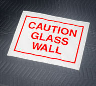 Caution Glass Wall Sign